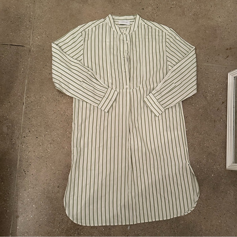 Airelles Striped Green and White Long Sleeve Tunic